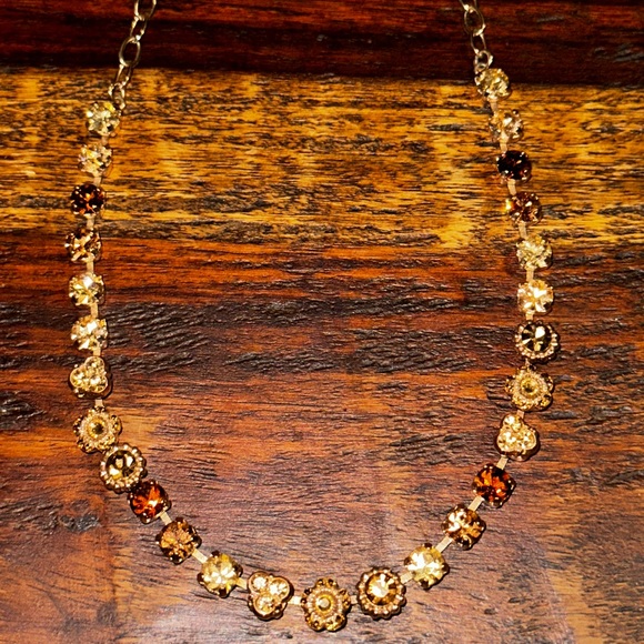 Mariana Jewelry - Mariana Necklace- Gold & Brown Crystals Gorgeous